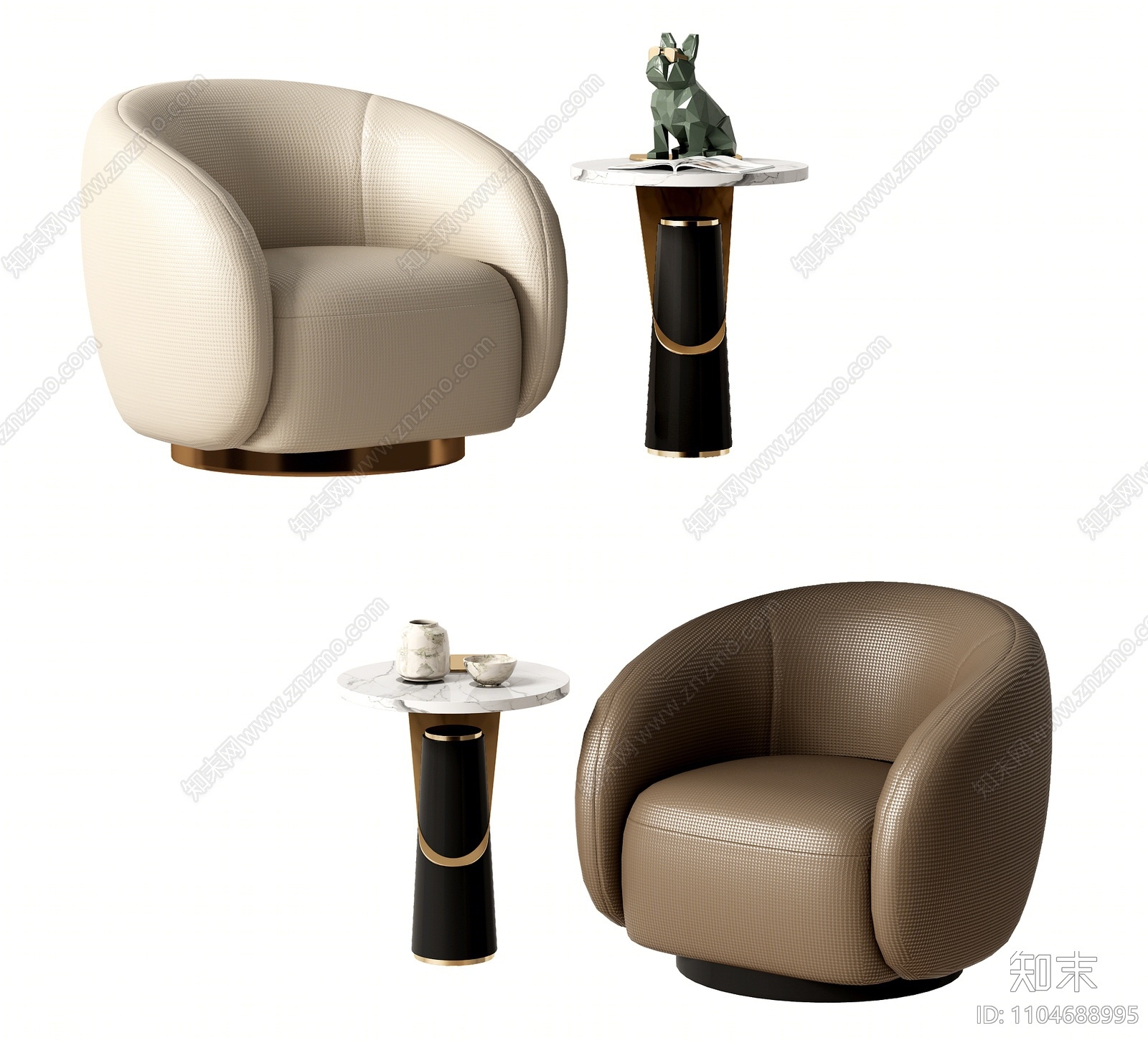 现代单人休闲沙发3D模型下载【ID:1104688995】