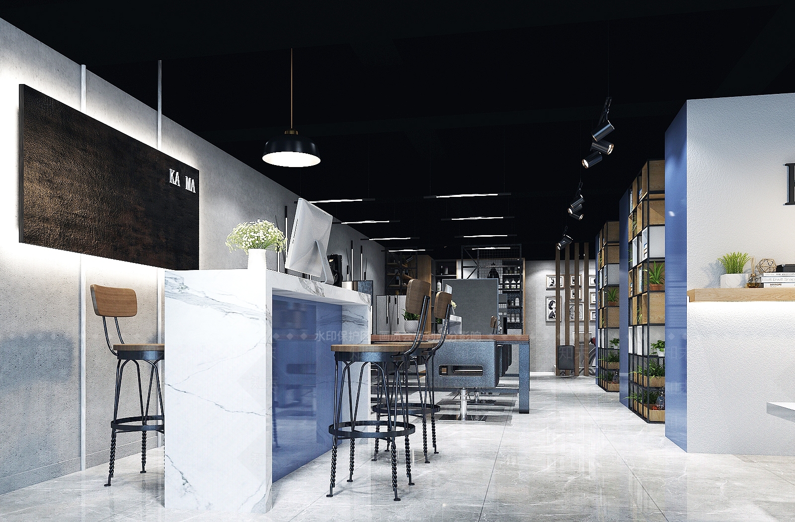 现代美发店3D模型下载【ID:1104692465】