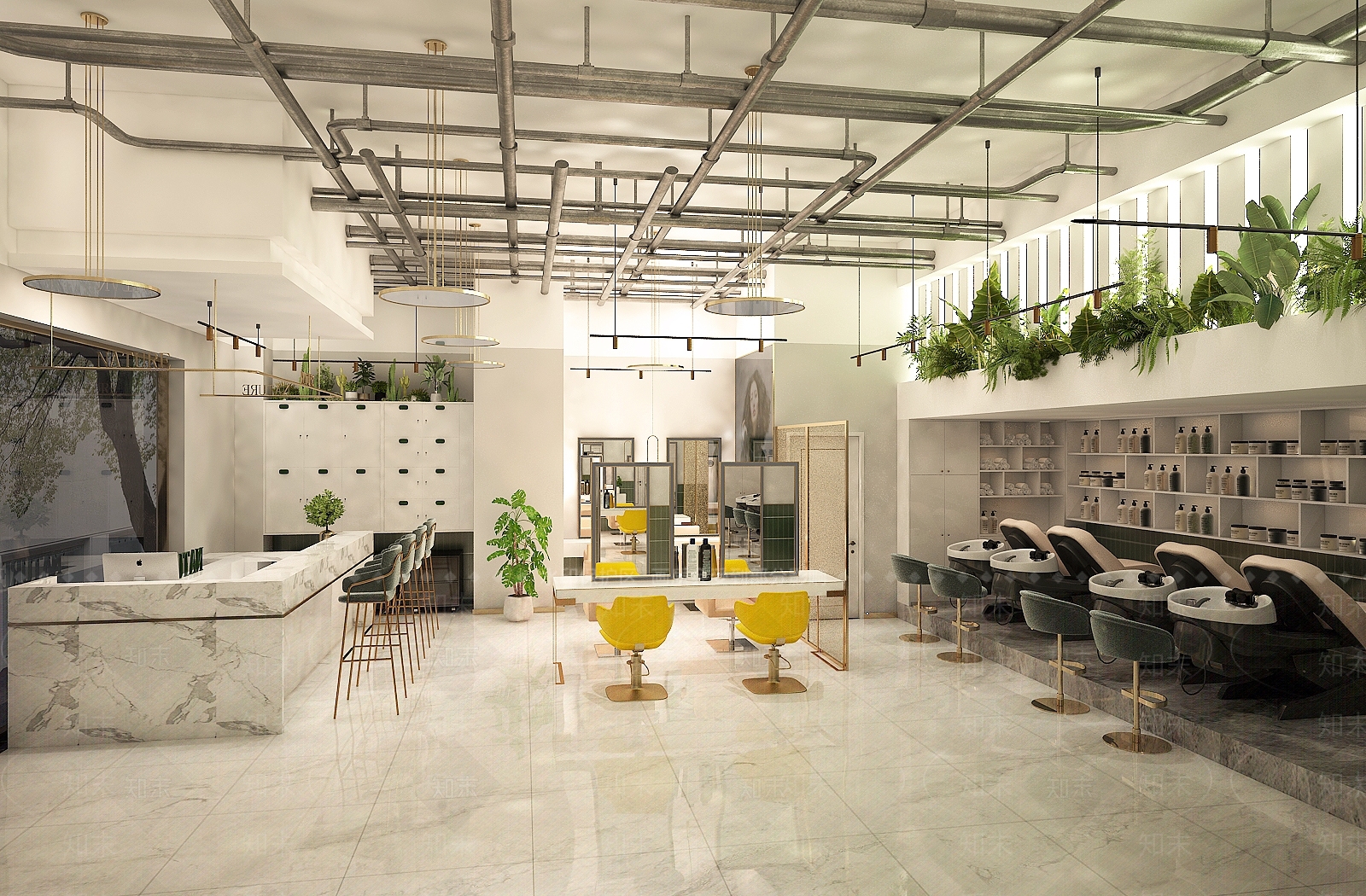 现代美发店3D模型下载【ID:1104696582】