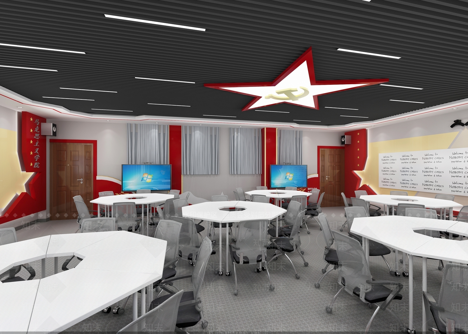 现代党建教室3D模型下载【ID:1104701586】