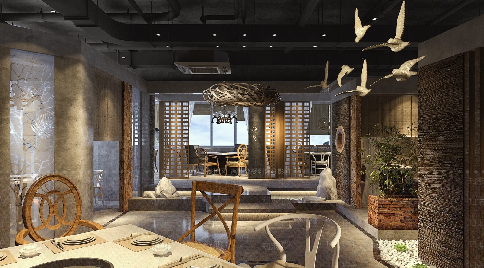 现代火锅店3D模型下载【ID:1104704454】