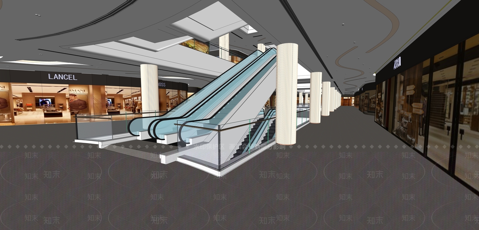 现代商场内部SU模型下载【ID:1104707782】