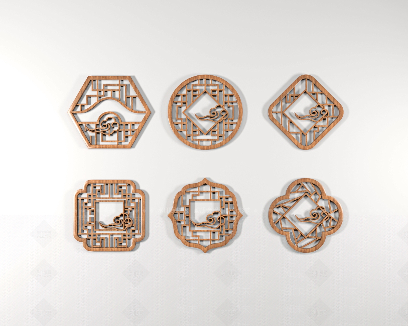 新中式雕花3D模型下载【ID:1104708686】_知末3d模型网