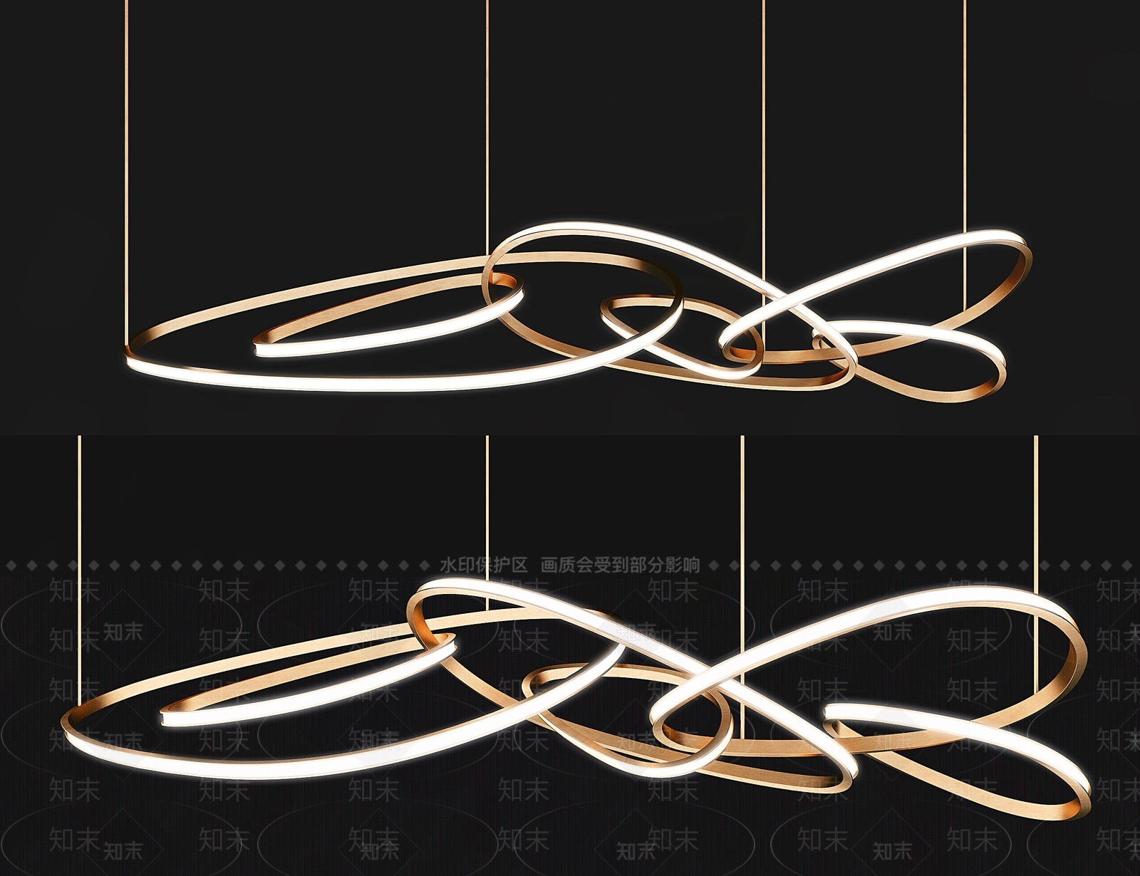 现代异形吊灯3D模型下载【ID:1104863697】
