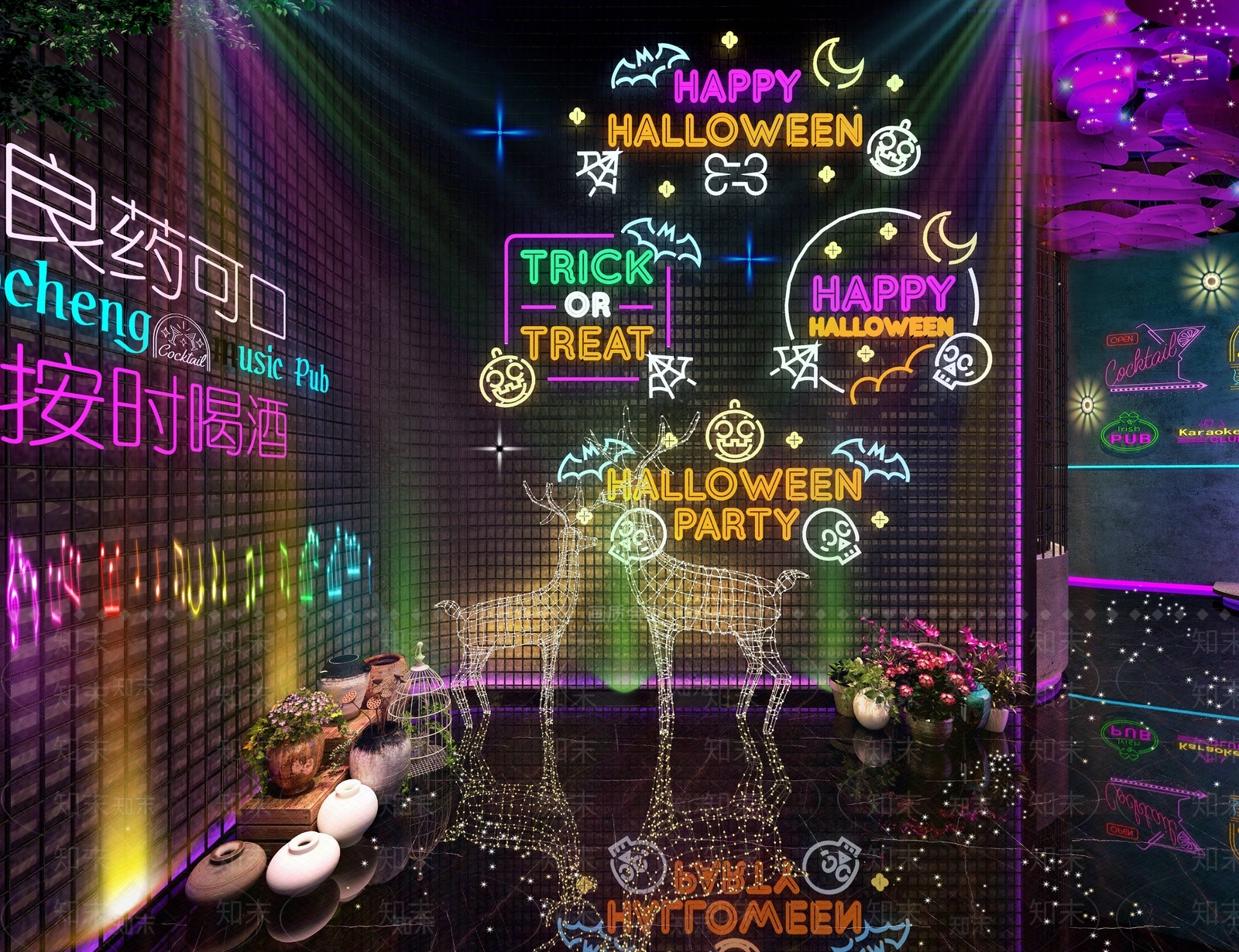 工业风酒吧3D模型下载【ID:1104712393】