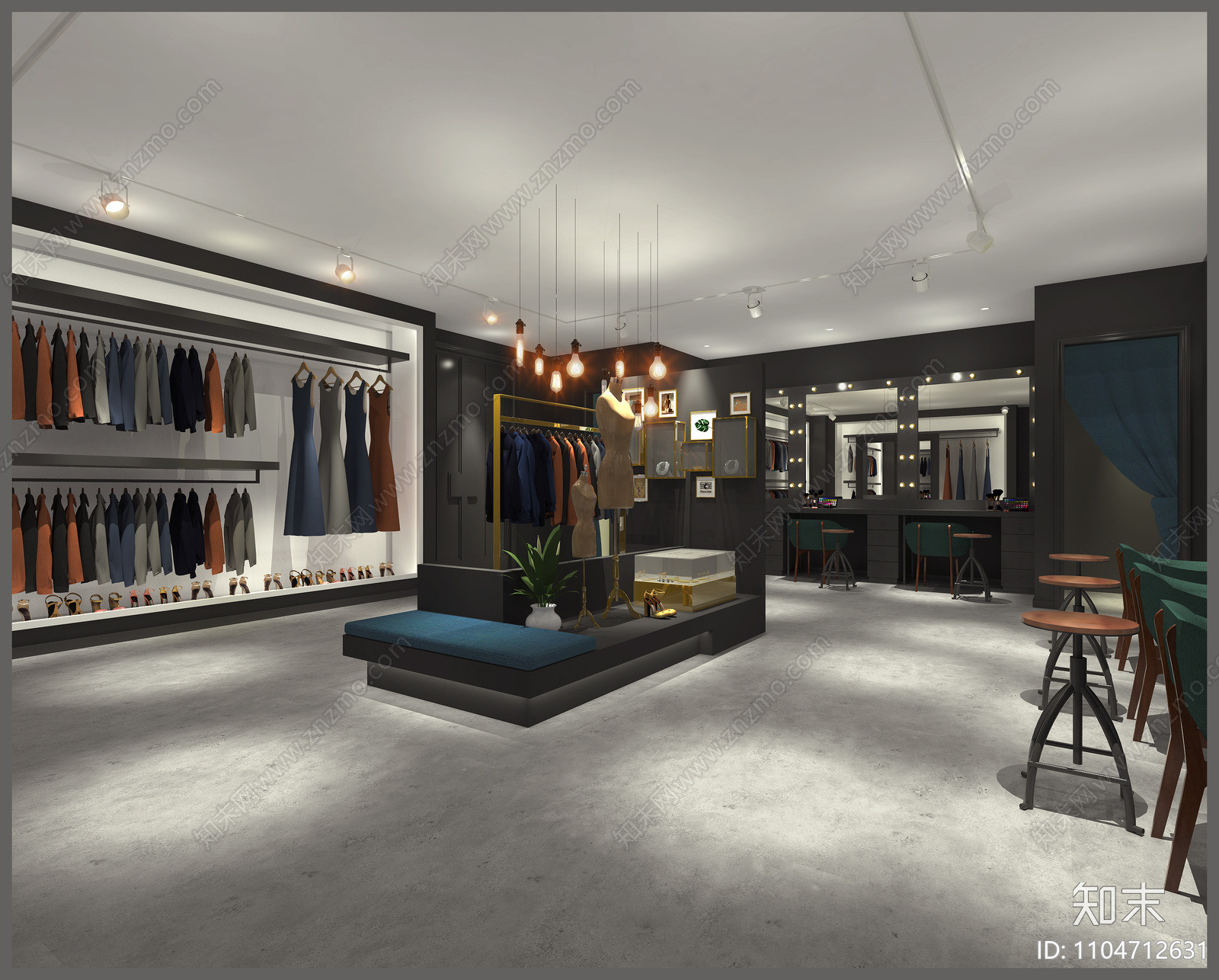 现代简约摄影店cad施工图下载【ID:1104712631】