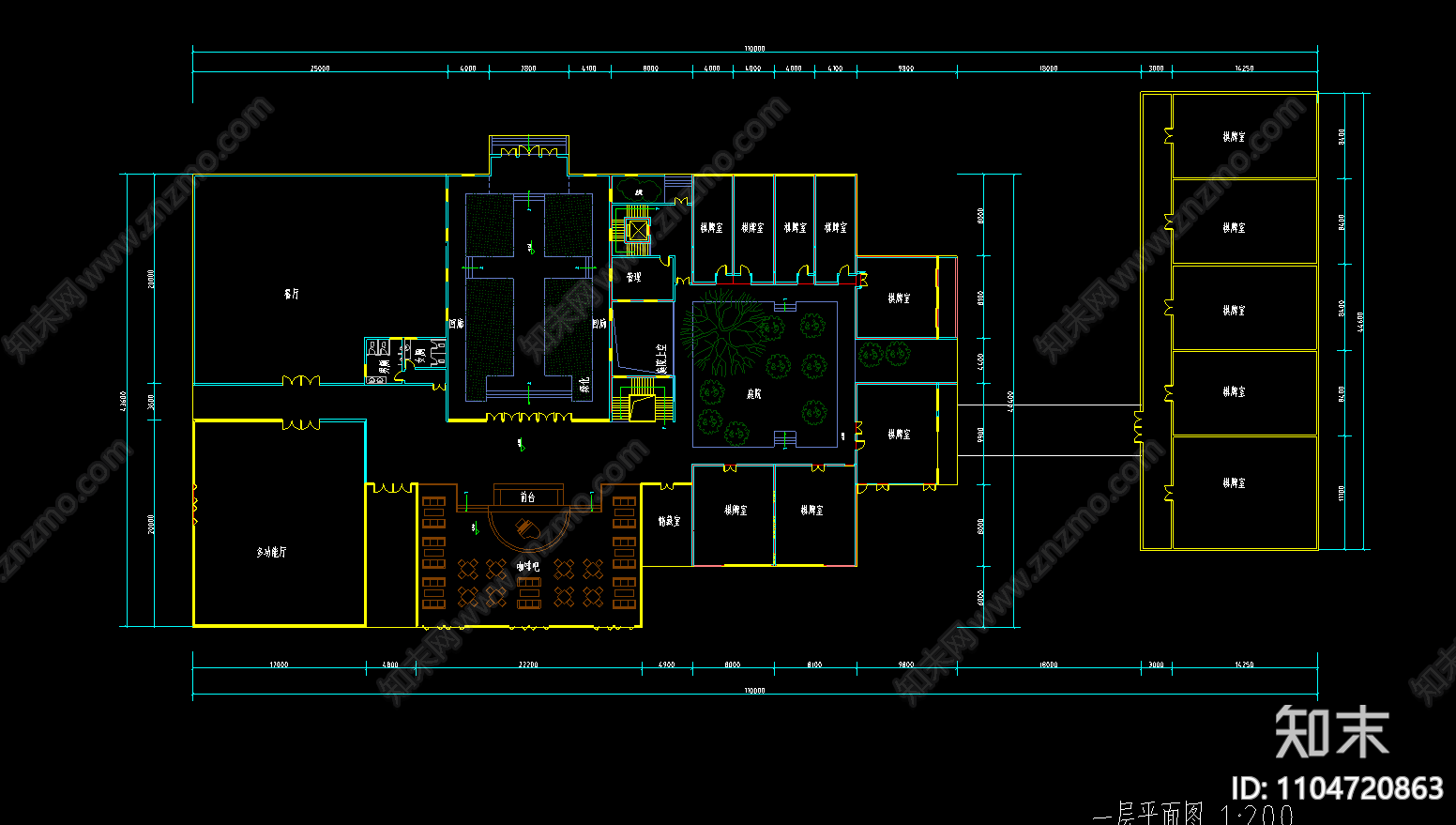 民宿施工图cad施工图下载【ID:1104720863】