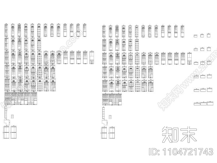 500款综合衣柜图例图集cad施工图下载【ID:1104721743】