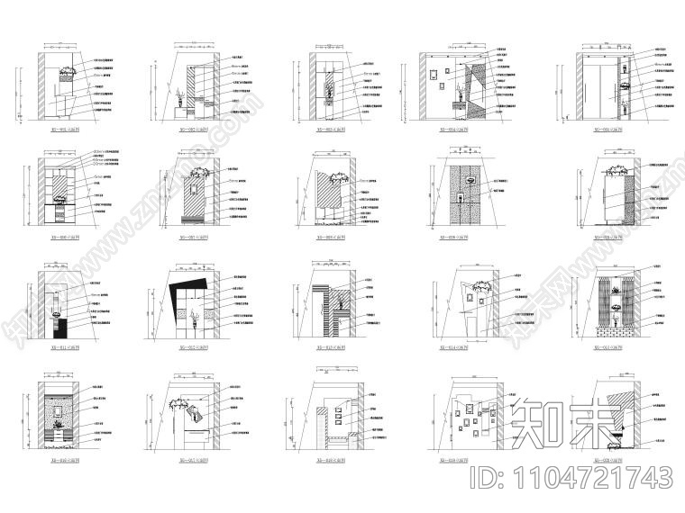 500款综合衣柜图例图集cad施工图下载【ID:1104721743】