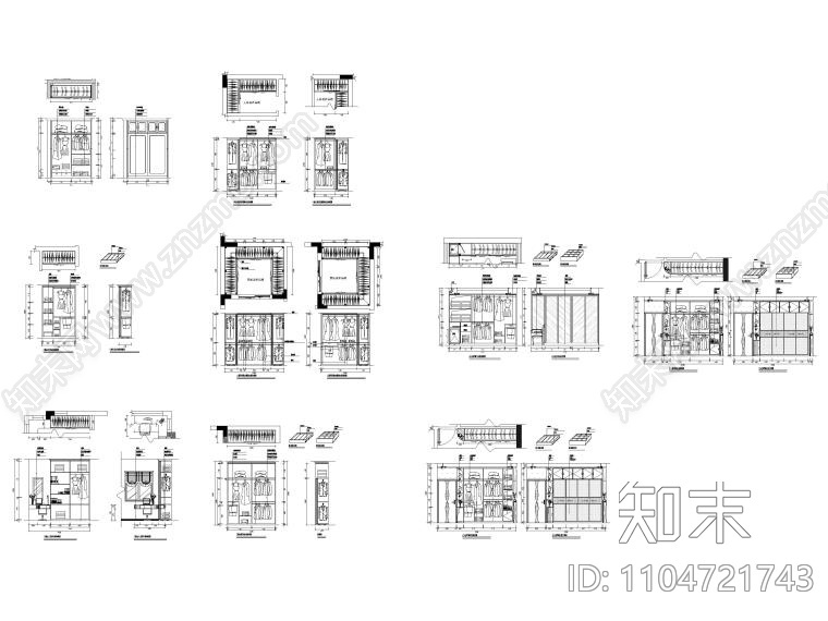 500款综合衣柜图例图集cad施工图下载【ID:1104721743】