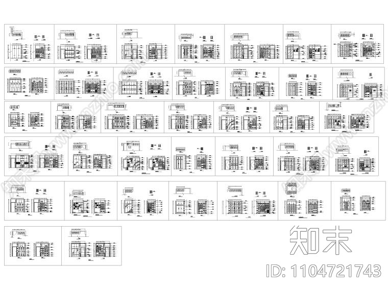 500款综合衣柜图例图集cad施工图下载【ID:1104721743】