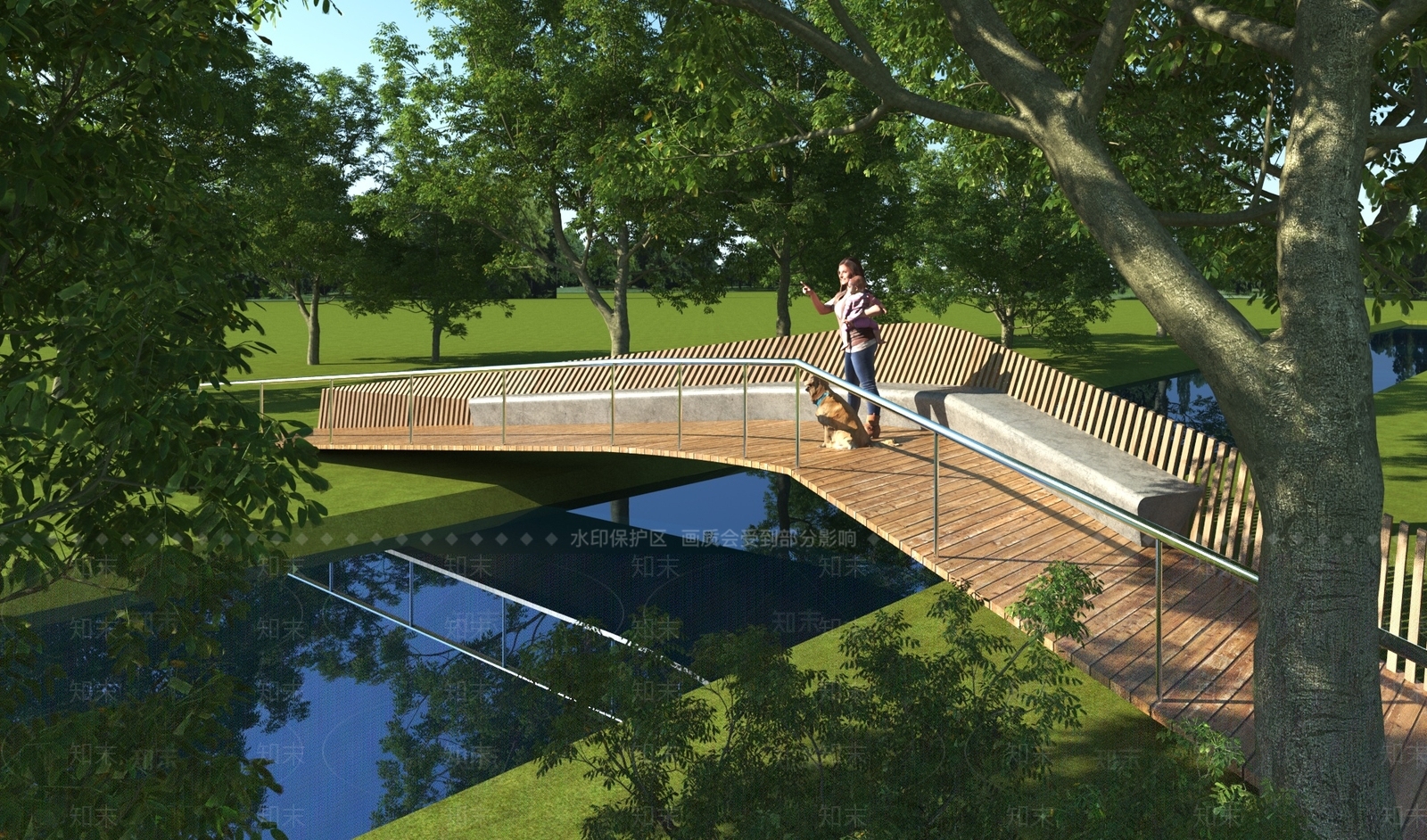 现代景观桥3D模型下载【ID:1104729055】