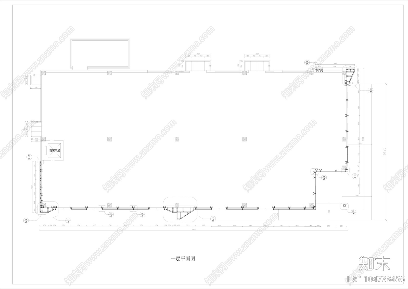 三层售楼部石材cad施工图下载【ID:1104733456】