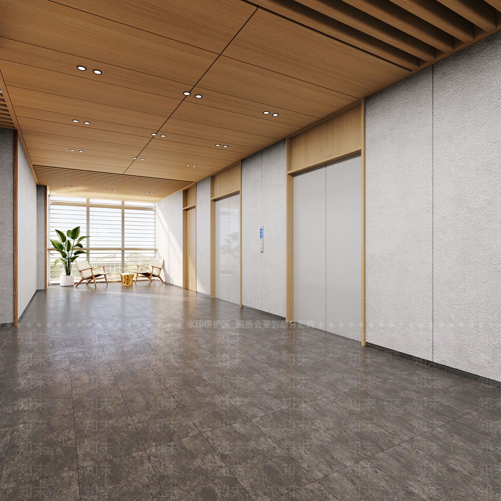 新中式酒店电梯间3D模型下载【ID:1104748178】