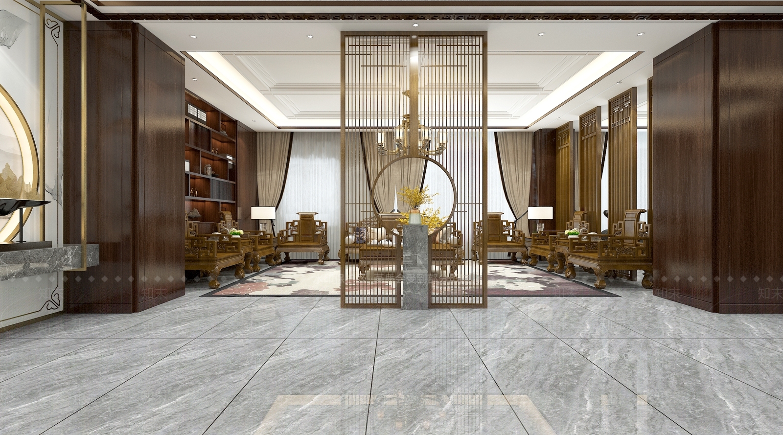 新中式茶馆3D模型下载【ID:1104751410】