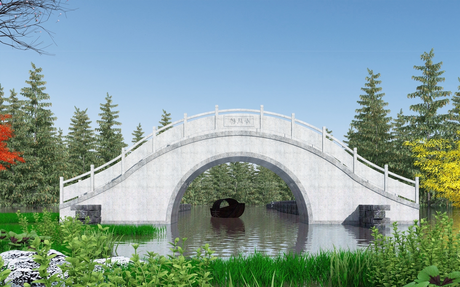 中式桥3D模型下载【ID:1104753672】