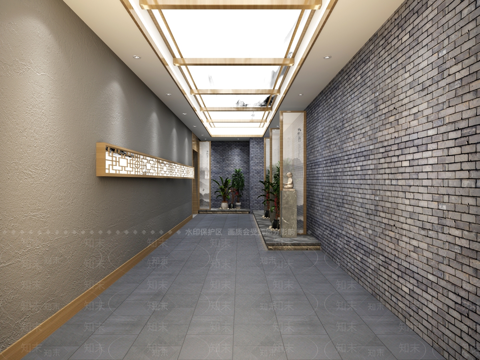 新中式民宿过道3D模型下载【ID:1104753390】