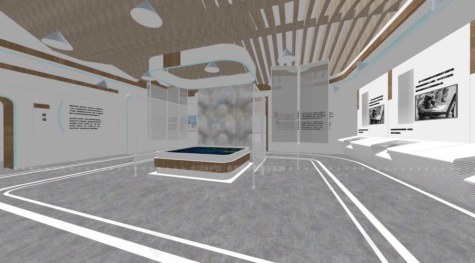 现代党建文教展厅SU模型下载【ID:1104754540】