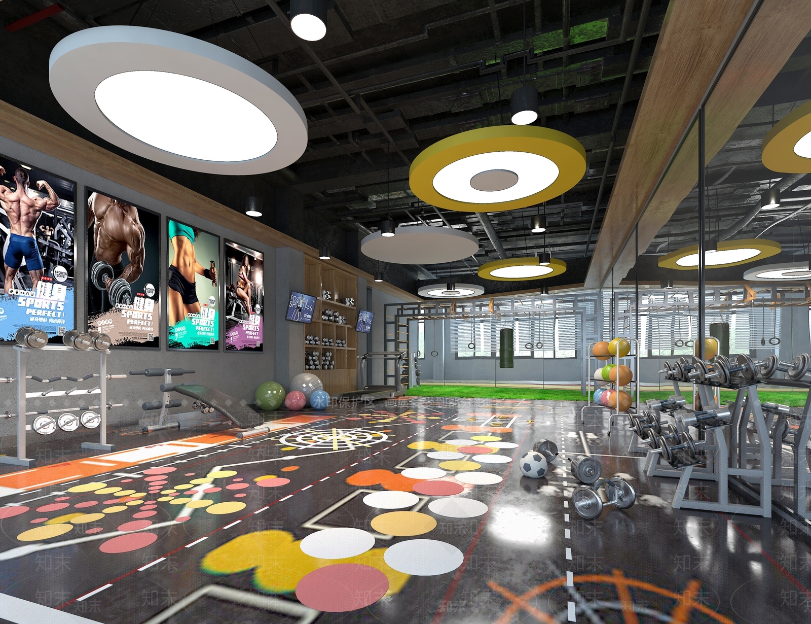 工业风健身房3D模型下载【ID:1104762080】