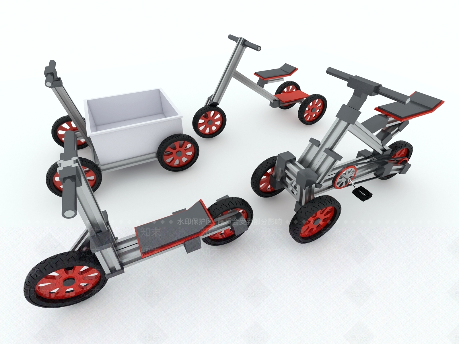 现代儿童车3D模型下载【ID:1104772984】