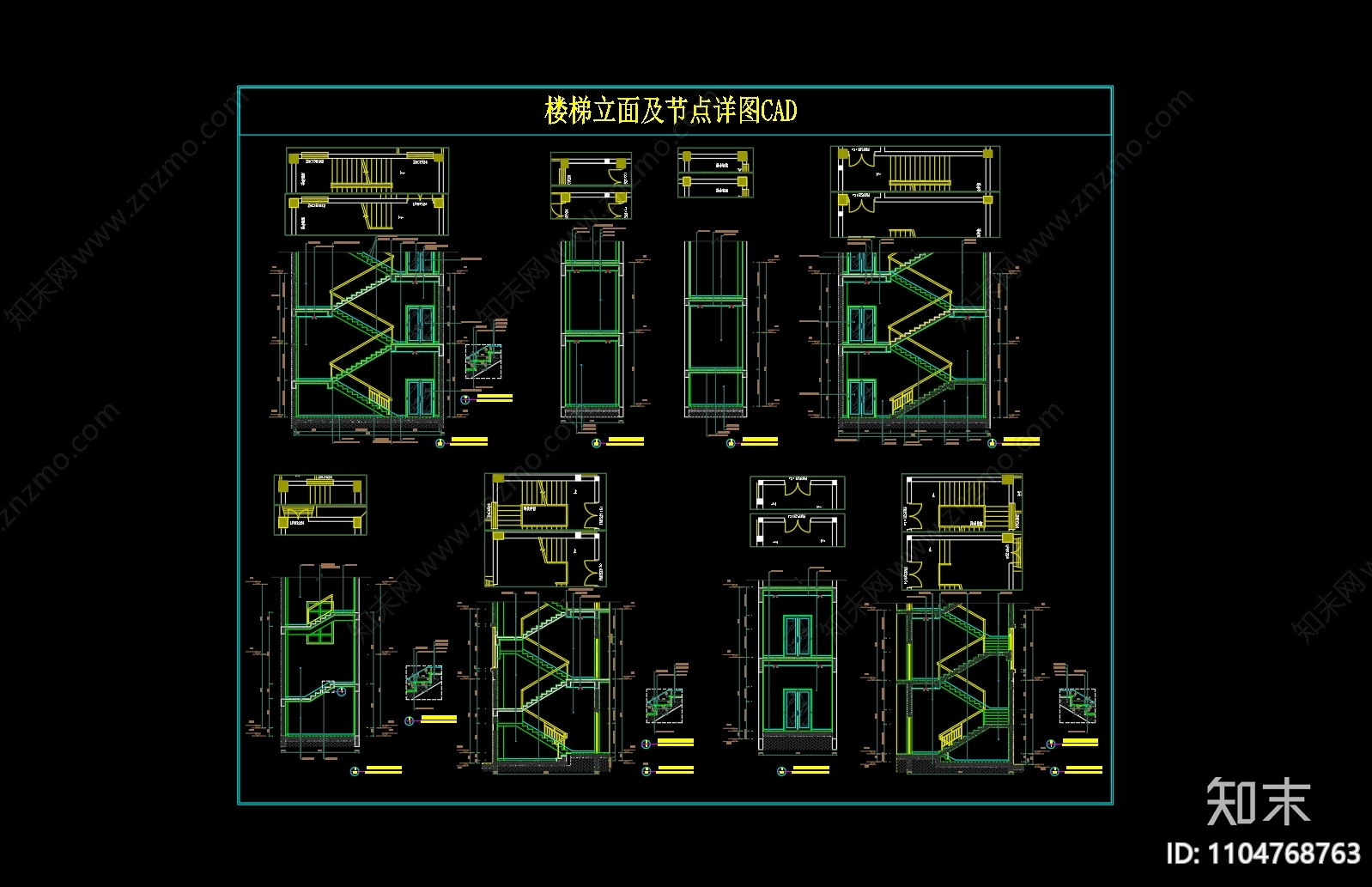 室内楼梯大样详图cad施工图下载【ID:1104768763】