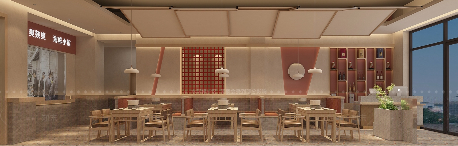 新中式火锅店3D模型下载【ID:1104772546】