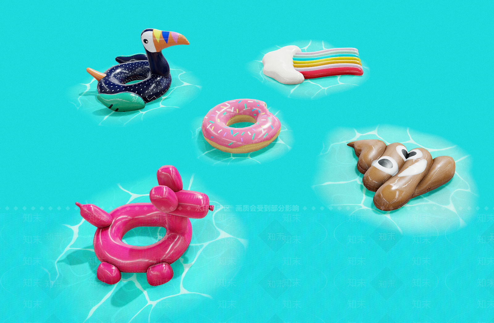 现代游泳圈3D模型下载【ID:1104772898】