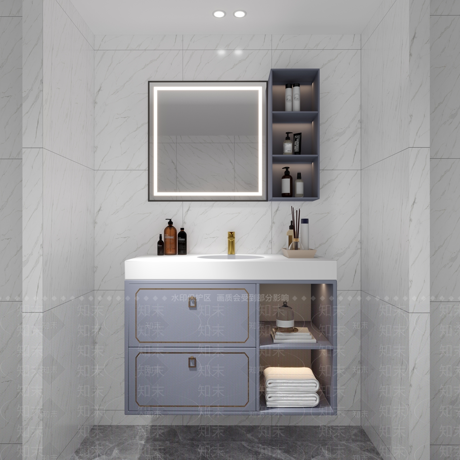 现代洗手台3D模型下载【ID:1104773693】