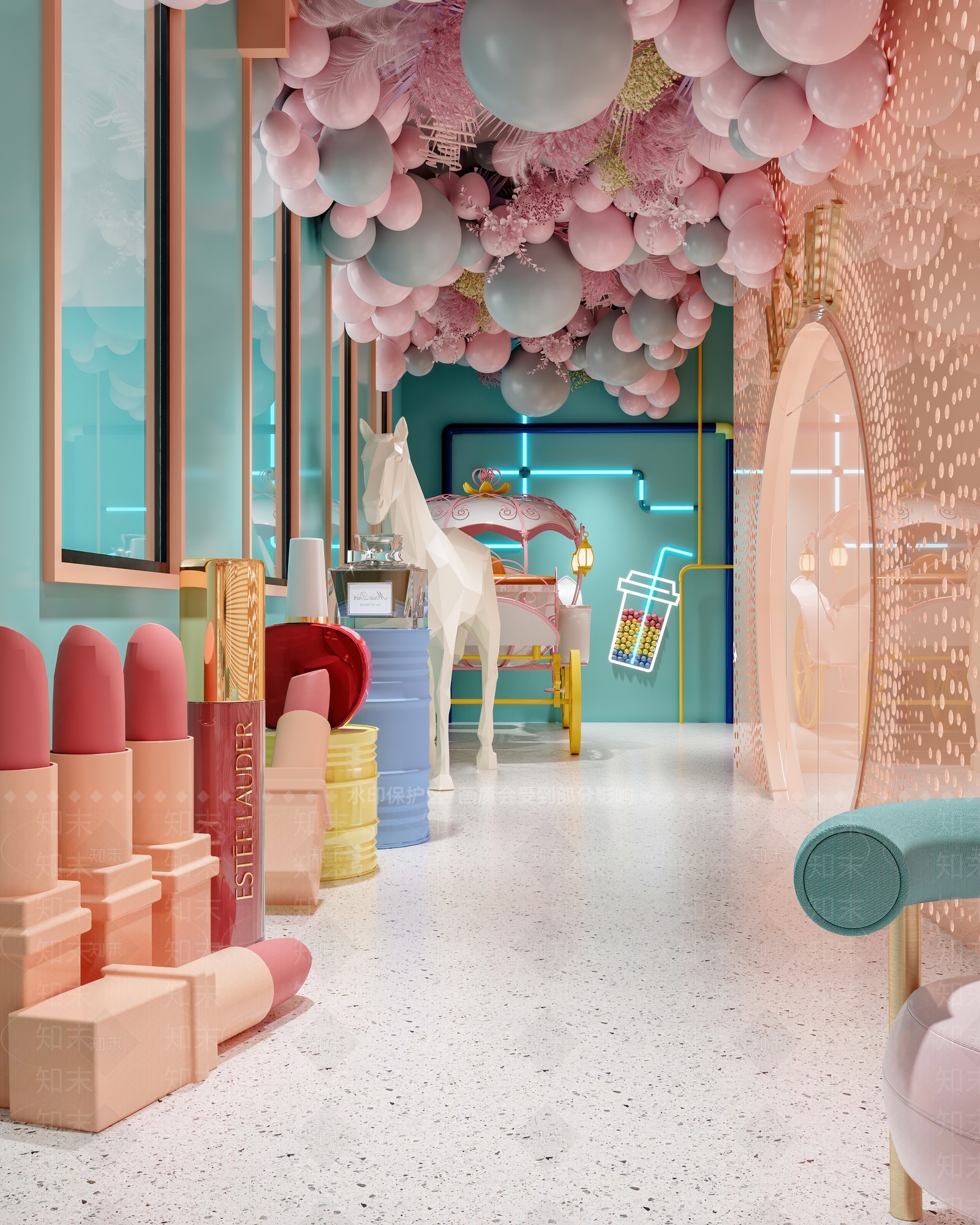现代美甲美睫店3D模型下载【ID:1104777302】