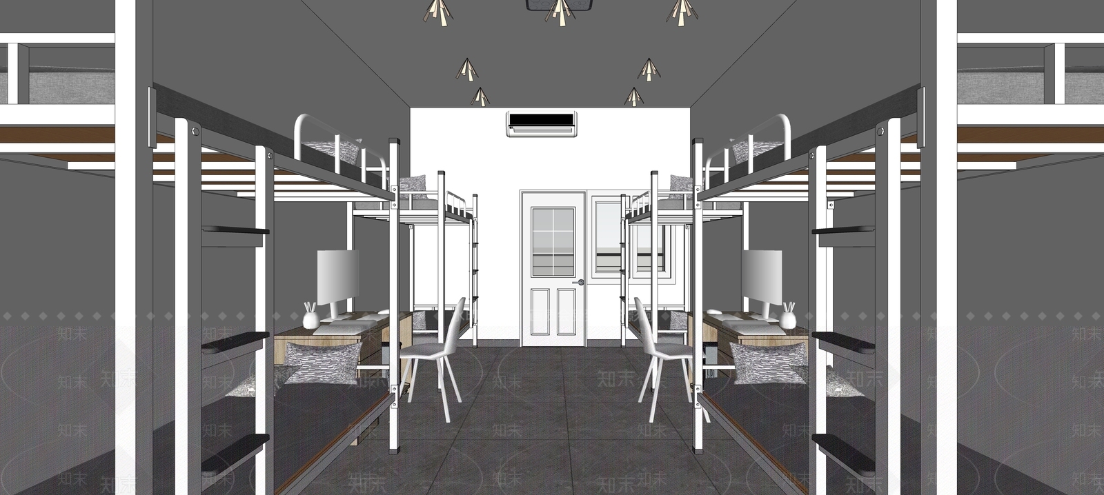 现代学校宿舍SU模型下载【ID:1104777324】