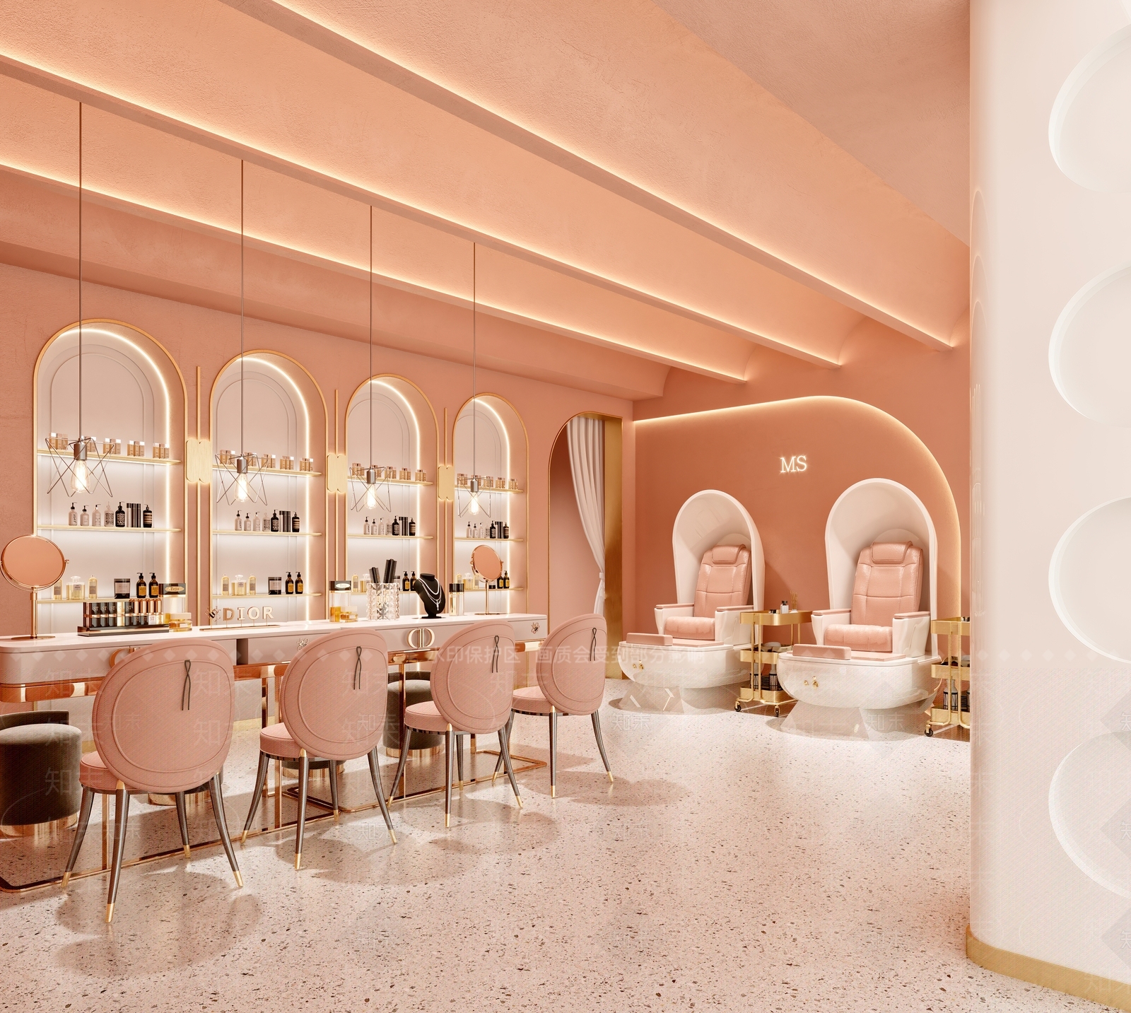 现代美甲美足店3D模型下载【ID:1104777511】