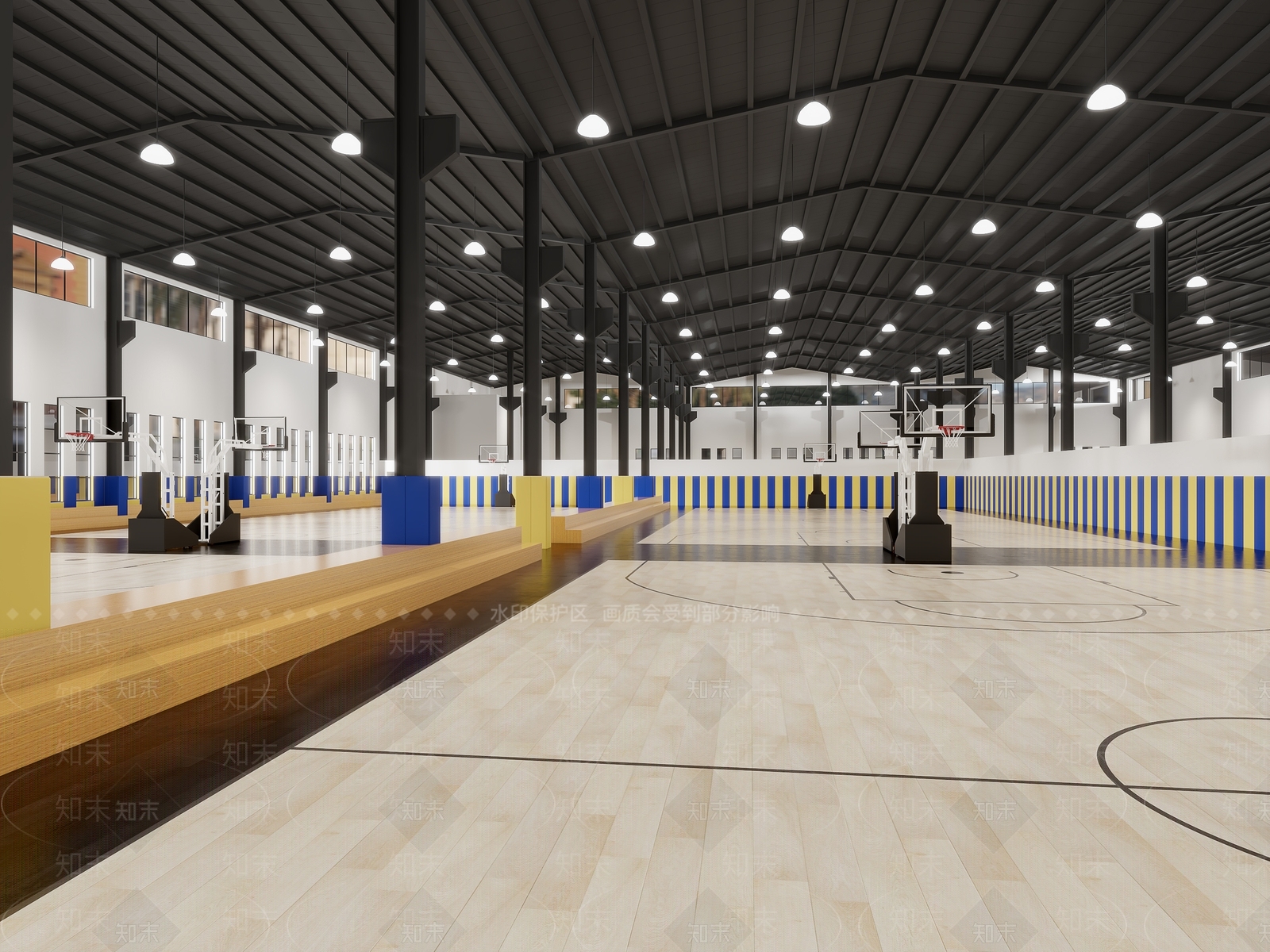 现代篮球馆3D模型下载【ID:1104780364】