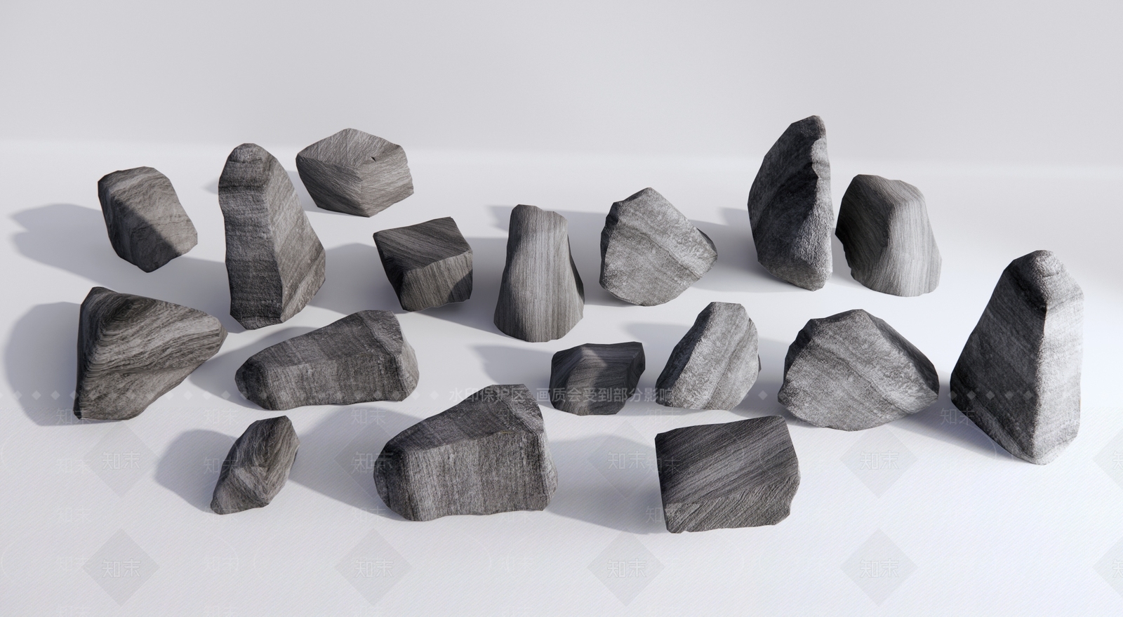 现代石头石块SU模型下载【ID:1104782210】