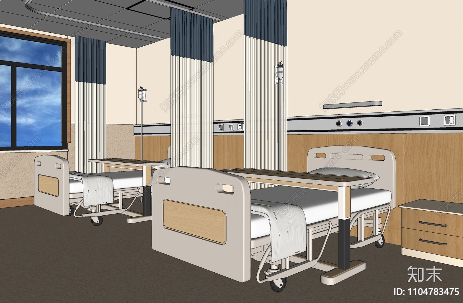 现代病房SU模型下载【ID:1104783475】