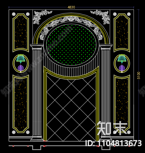 石材电视背景墙施工图下载【ID:1104813673】