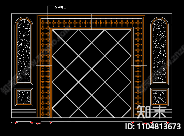 石材电视背景墙cad施工图下载【ID:1104813673】