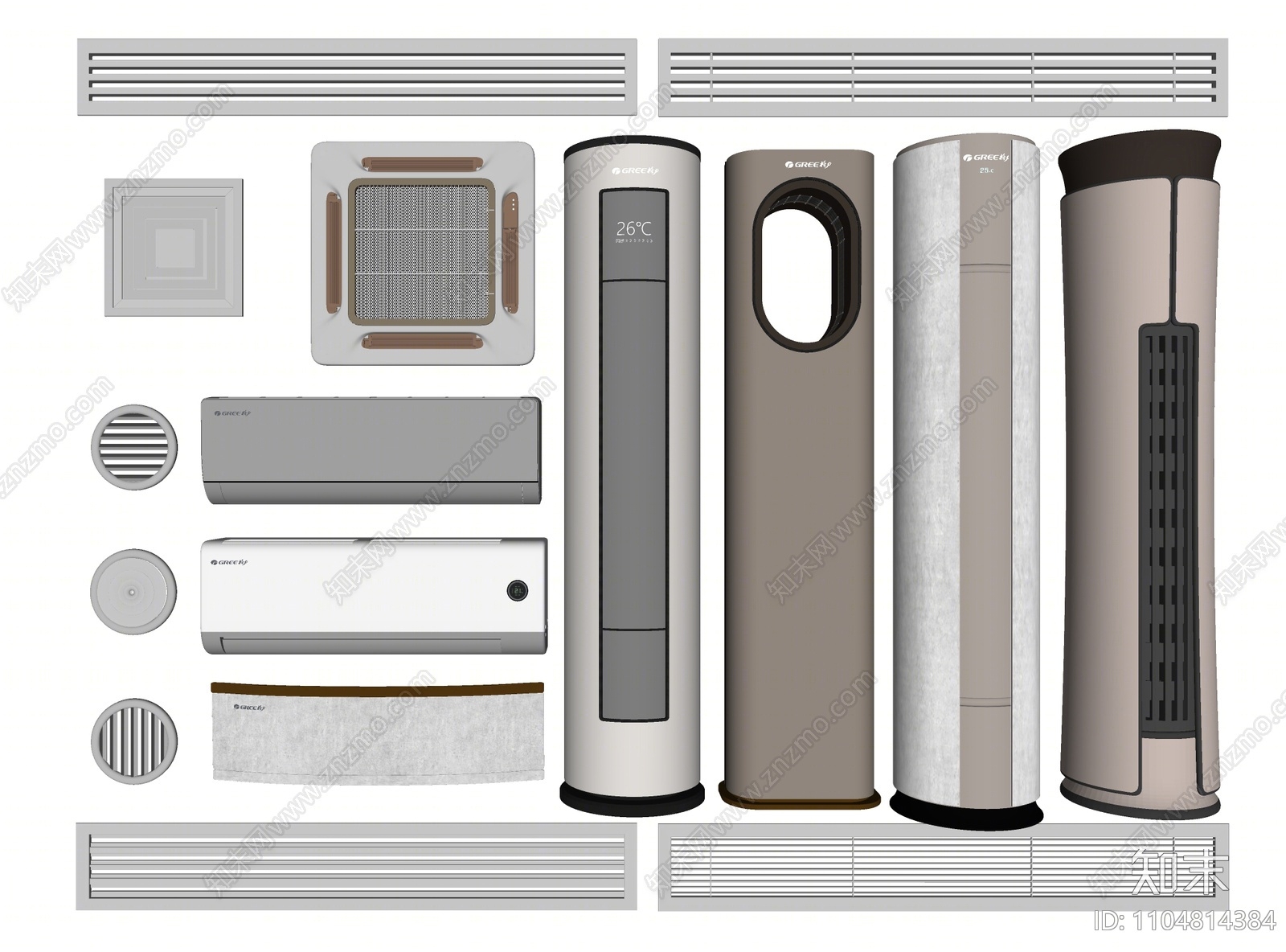 现代空调SU模型下载【ID:1104814384】