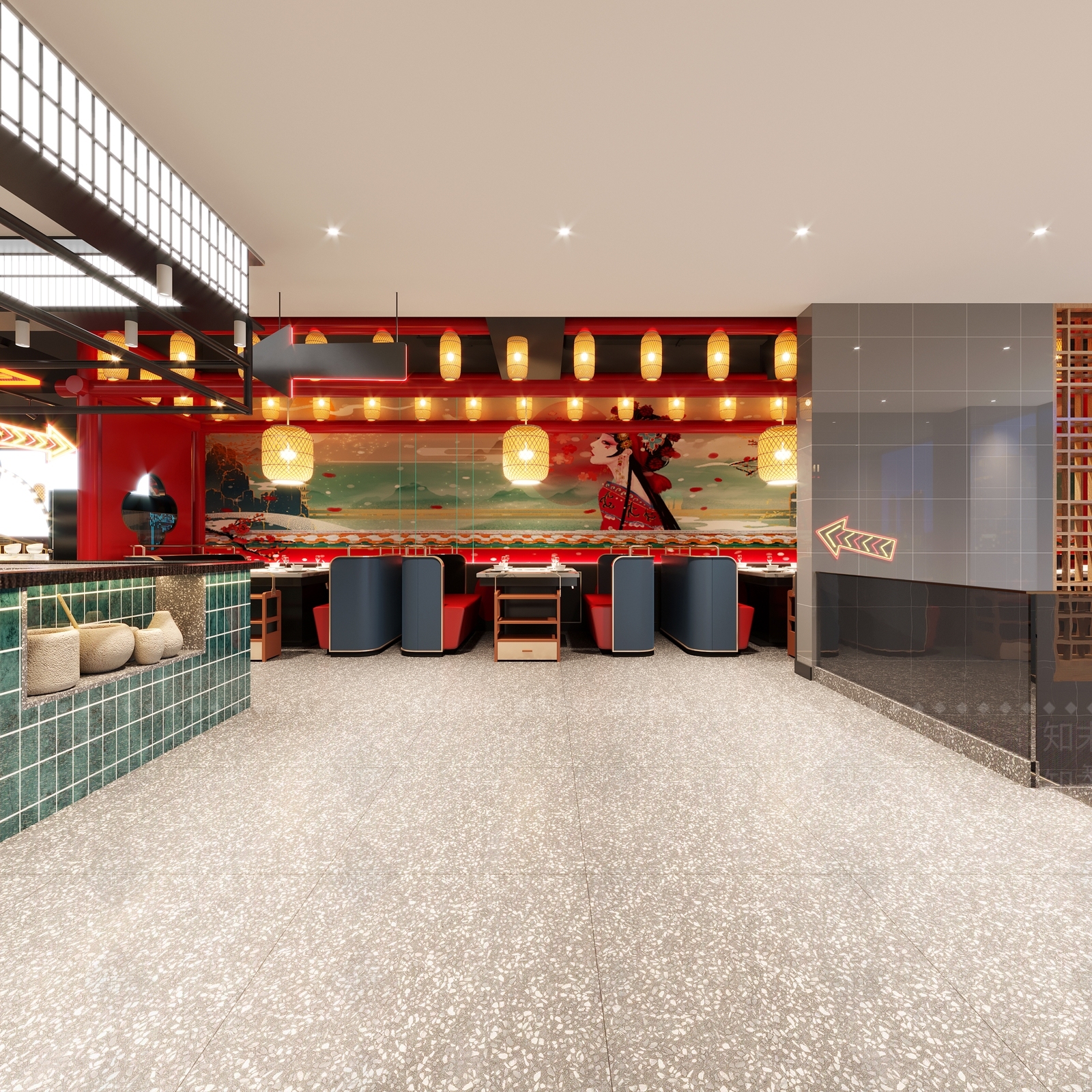 新中式火锅店3D模型下载【ID:1104816594】