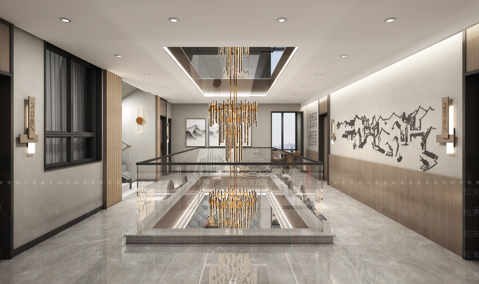 新中式民宿茶室3D模型下载【ID:1104817264】