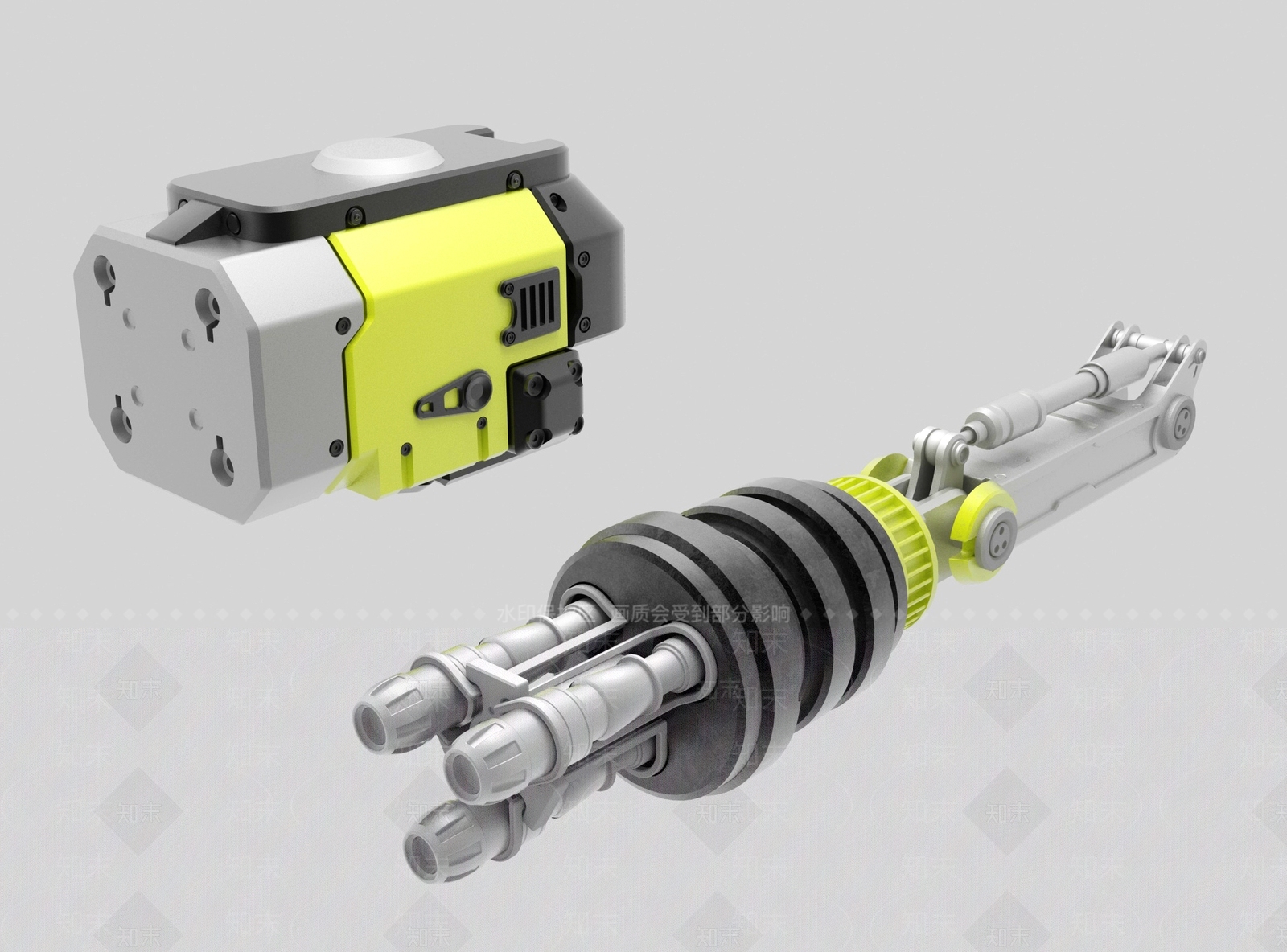 现代自动化机械臂配件3D模型下载【ID:1104831690】