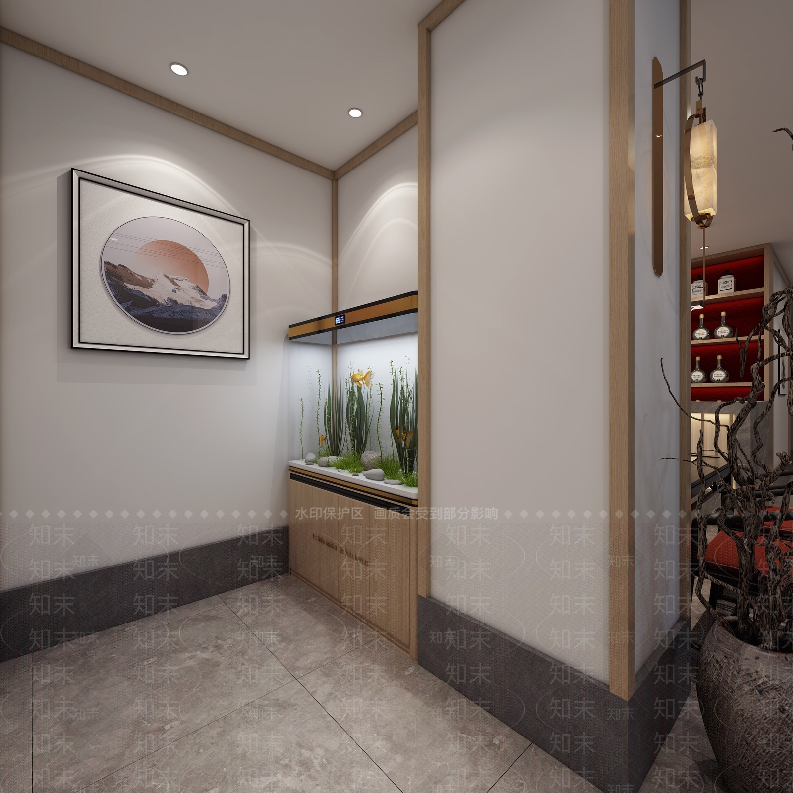 新中式茶馆前台3D模型下载【ID:1104834889】