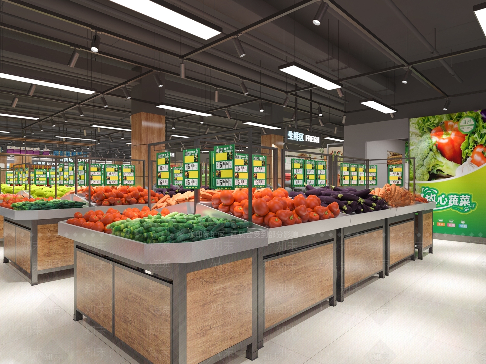 现代超市3D模型下载【ID:1104836875】