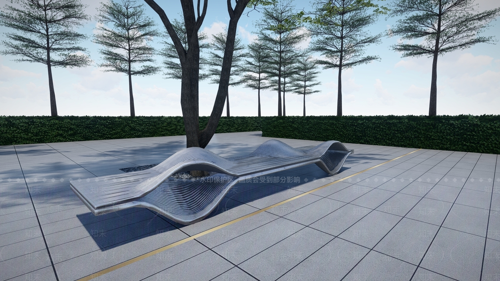 现代景观座椅SU模型下载【ID:1104836619】