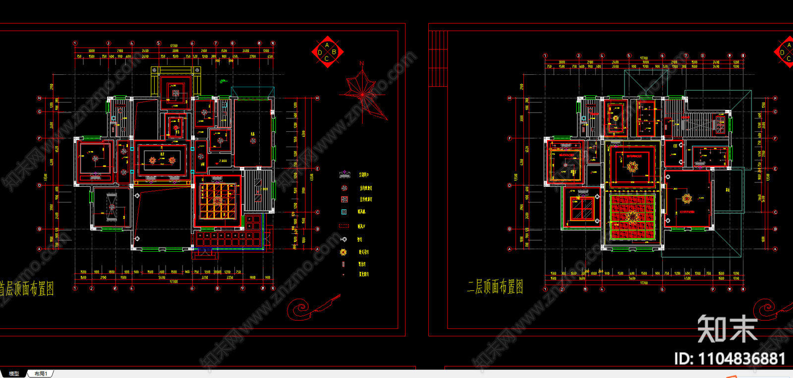 整套欧式别墅设计装修图纸cad施工图下载【ID:1104836881】