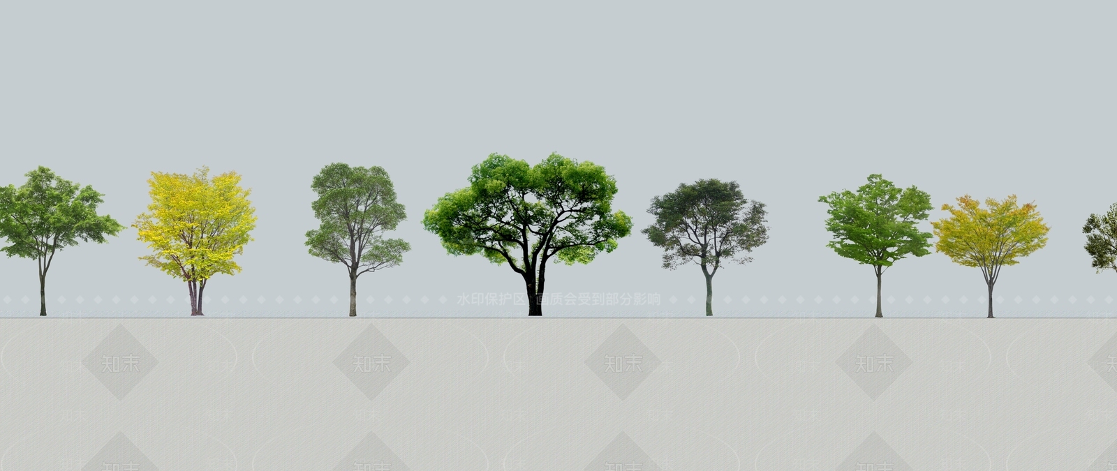 现代2D景观树SU模型下载【ID:1104838096】