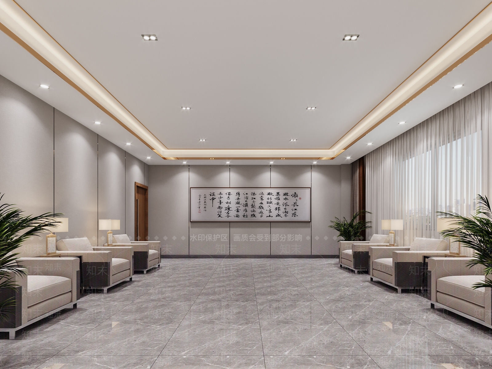 现代接待室3D模型下载【ID:1104844756】
