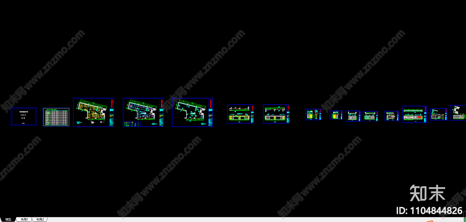 家具专卖店施工图纸七cad施工图下载【ID:1104844826】