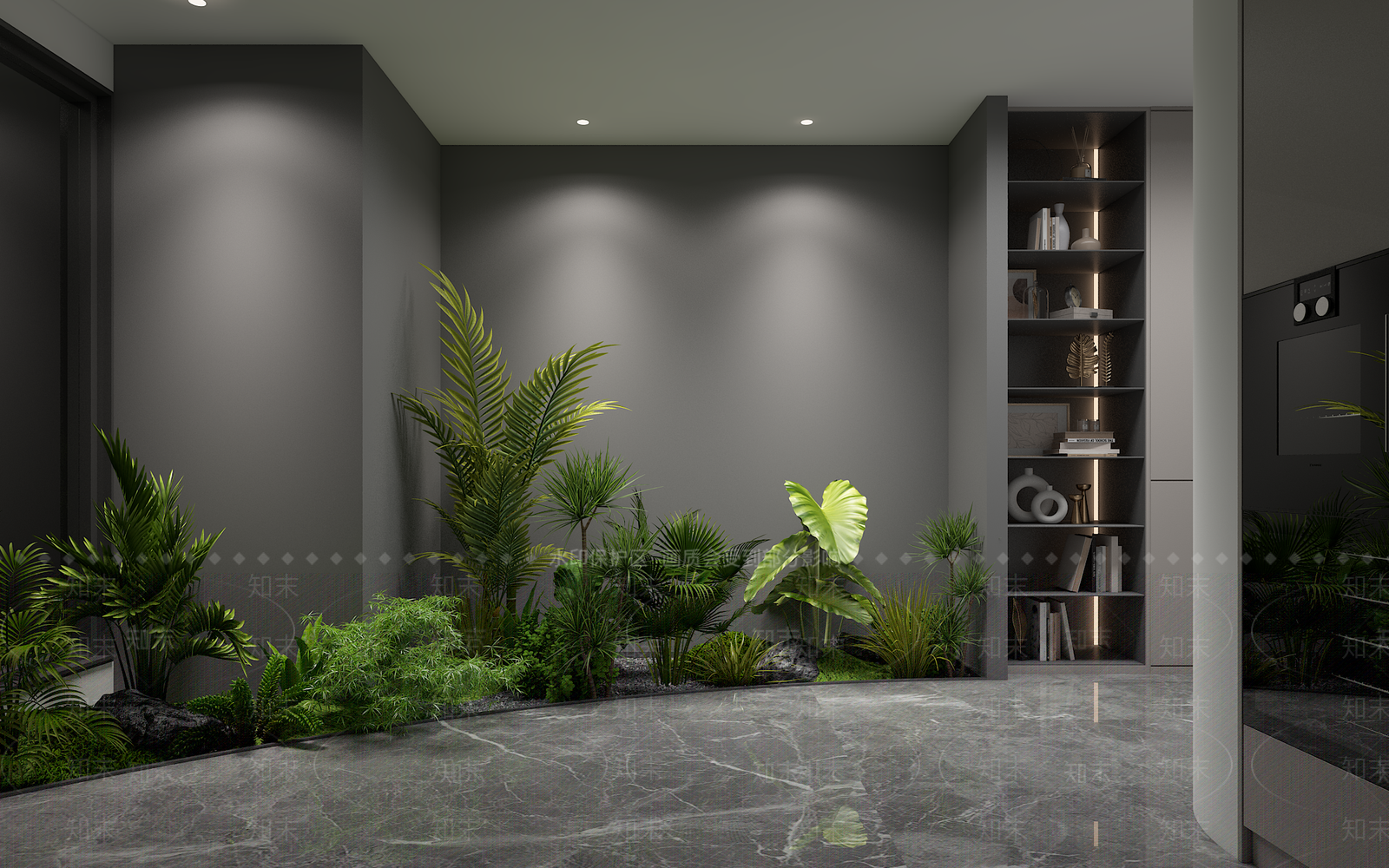现代植物堆3D模型下载【ID:1104850236】