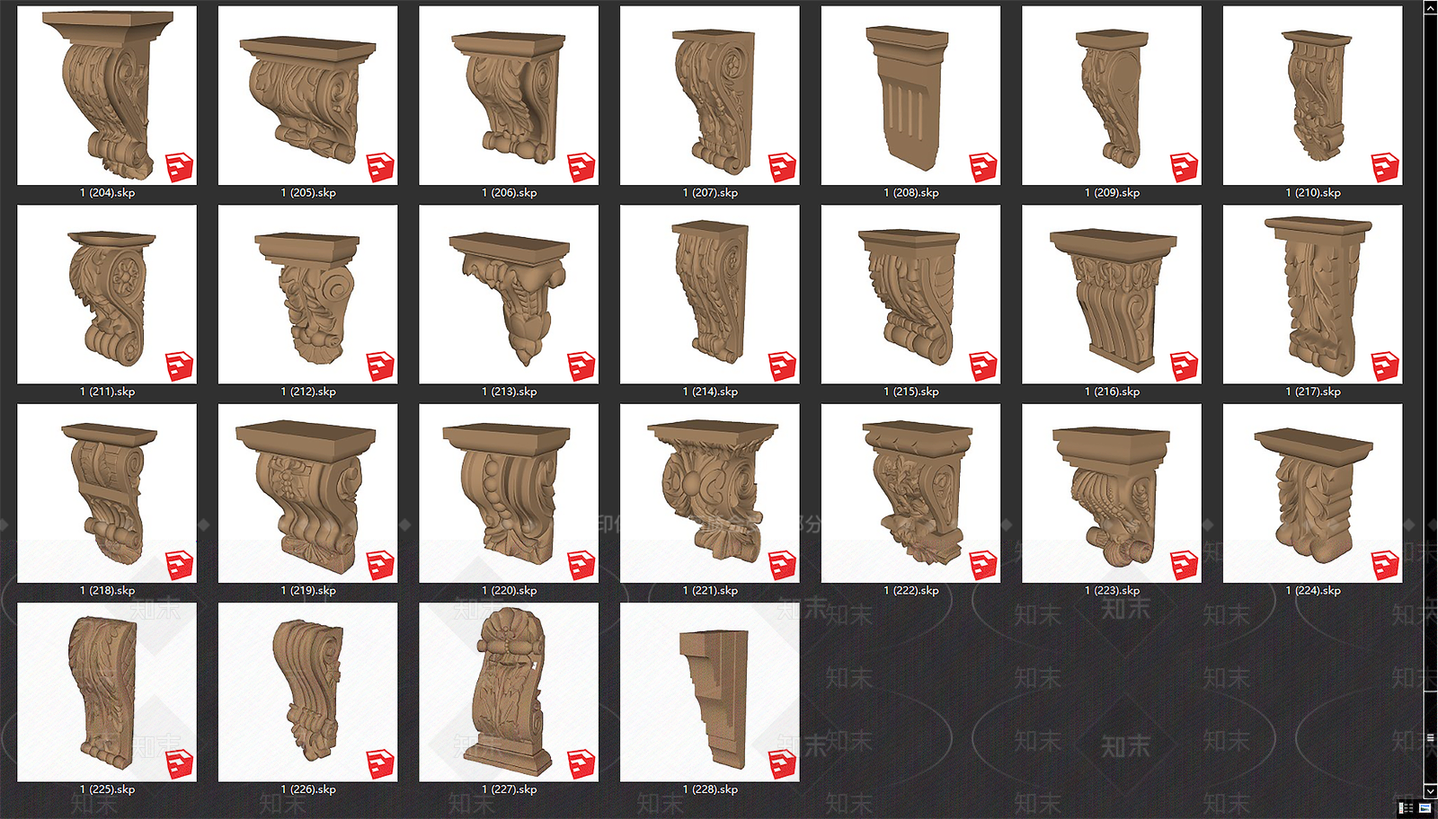欧式罗马柱SU模型下载【ID:1104851832】