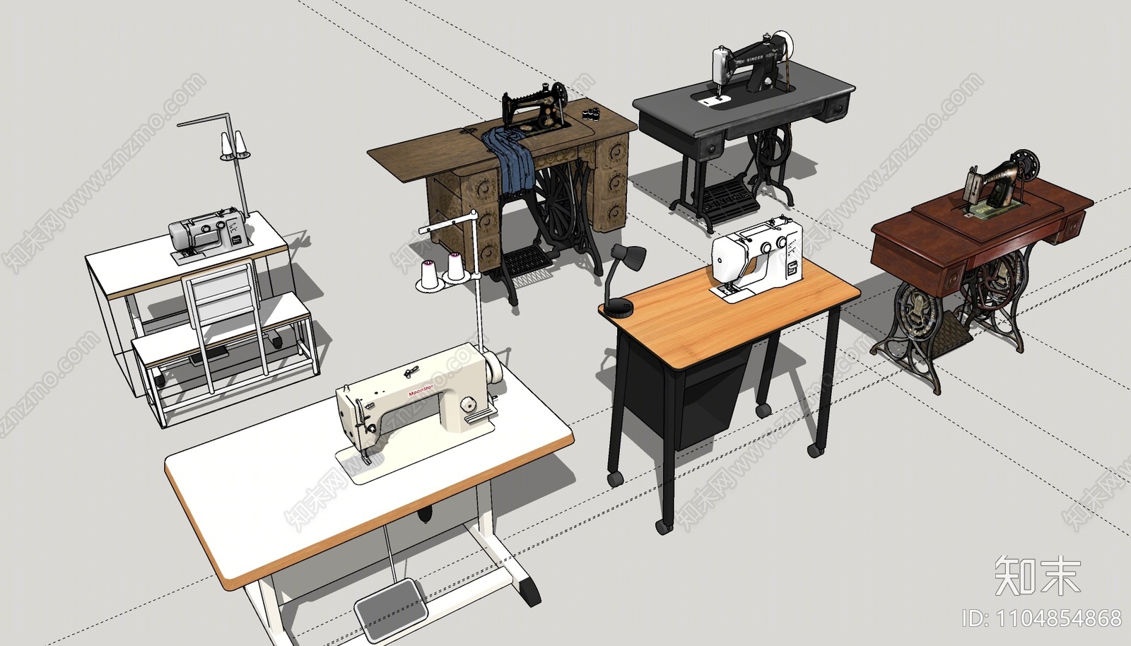 现代缝纫机SU模型下载【ID:1104854868】